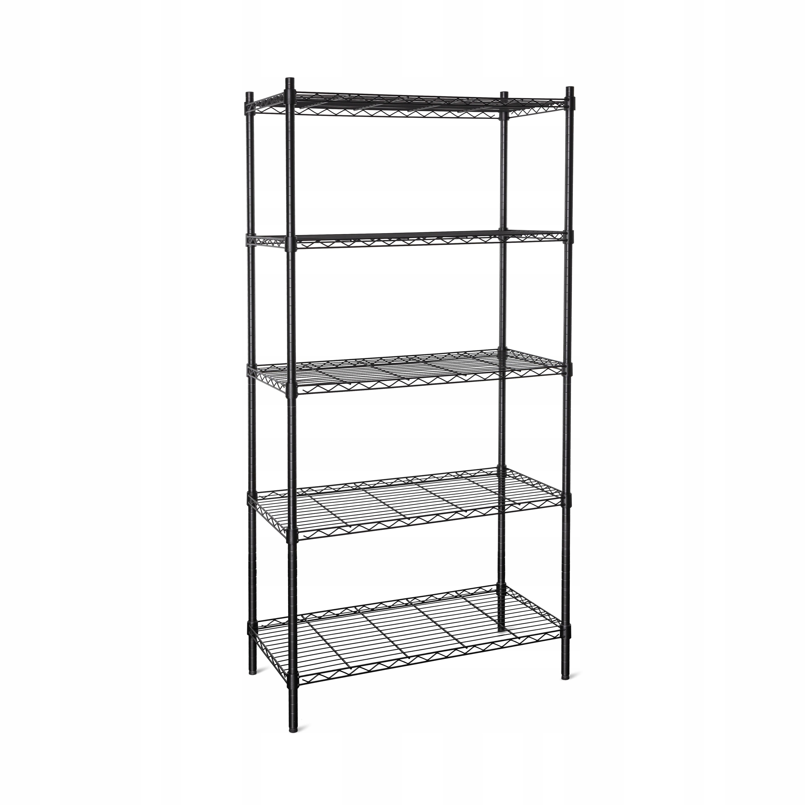 5-POLICOVÝ Nastavitelný Skladový Regál Černá Ocel 1200X450X1800 MM Technica