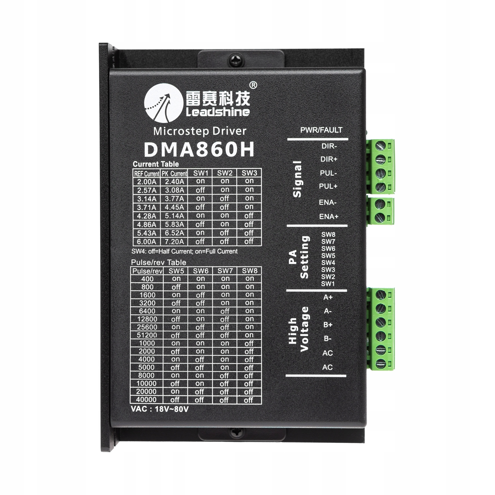 Sterownik silnika krokowego DM860H 7.2A Nema34 Nema42 DMA860H Leadshine