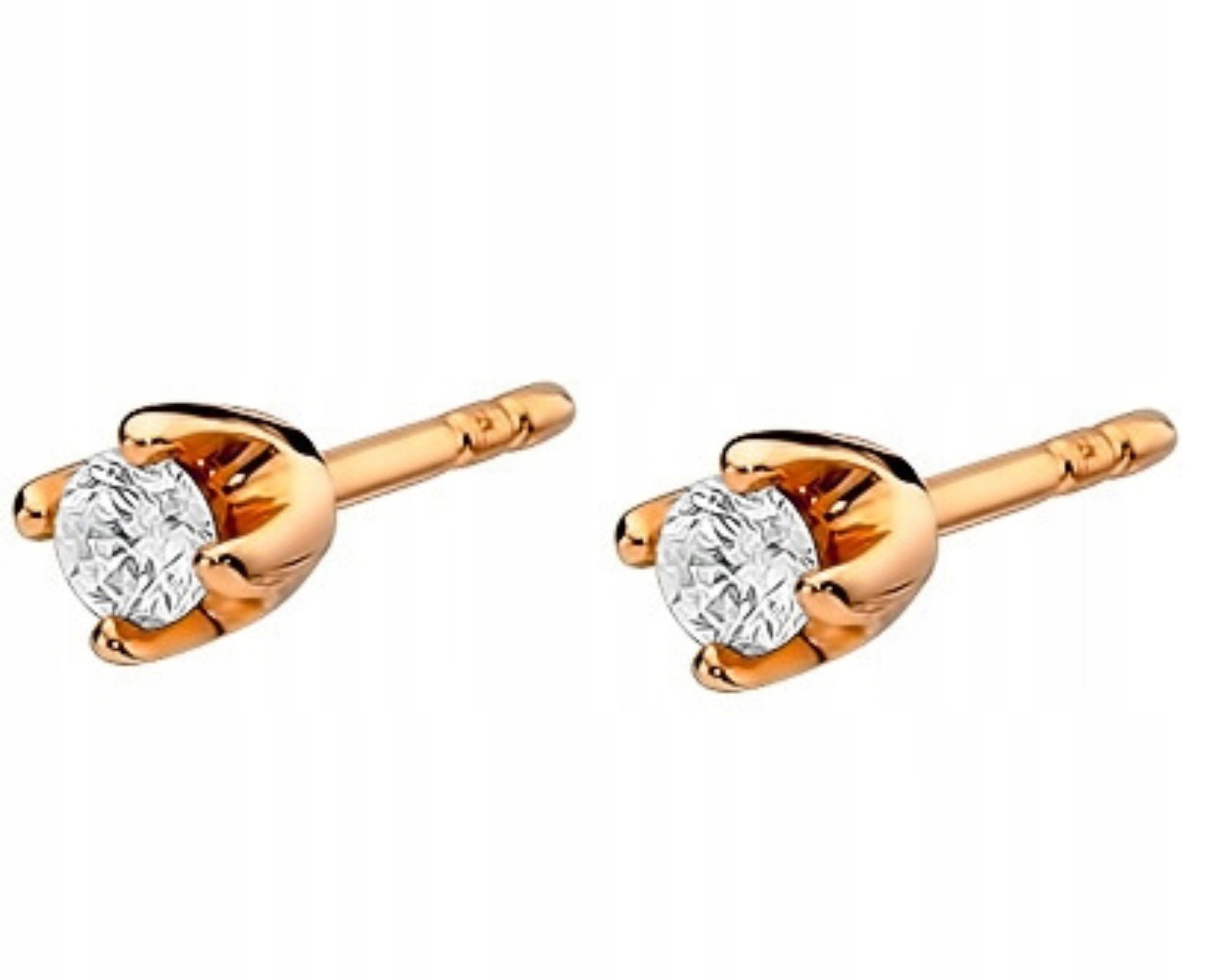 Náušnice z růžového zlata s brilianty 0,20 ct 585