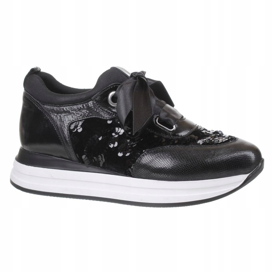 Sneakersy damskie Aspena 6T-20895 czarne SKÓRA R37