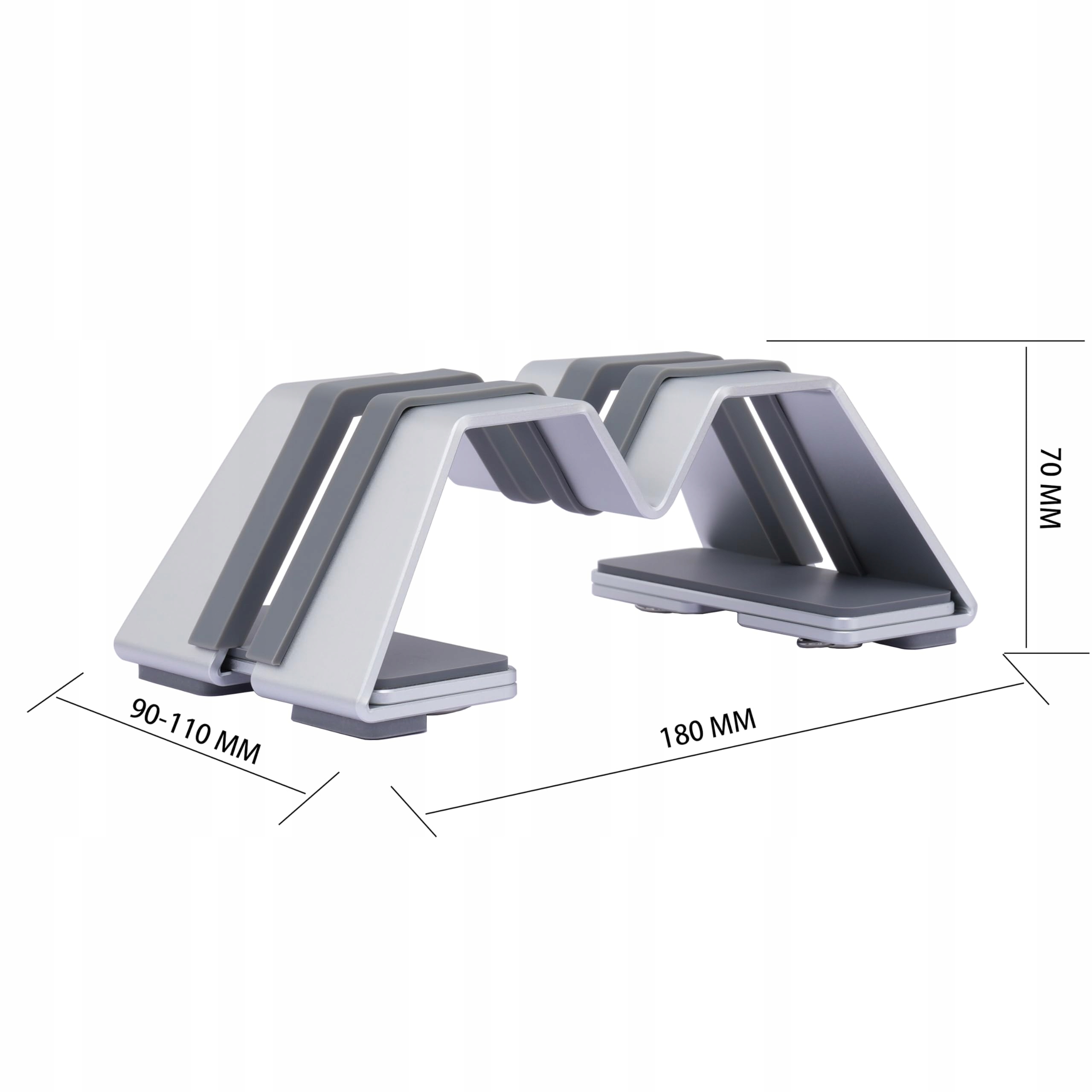 PSITEK Pionowy Stojak Na Laptop Aluminiowy Regulowany Uniwersalny Srebrny — miniatura 5