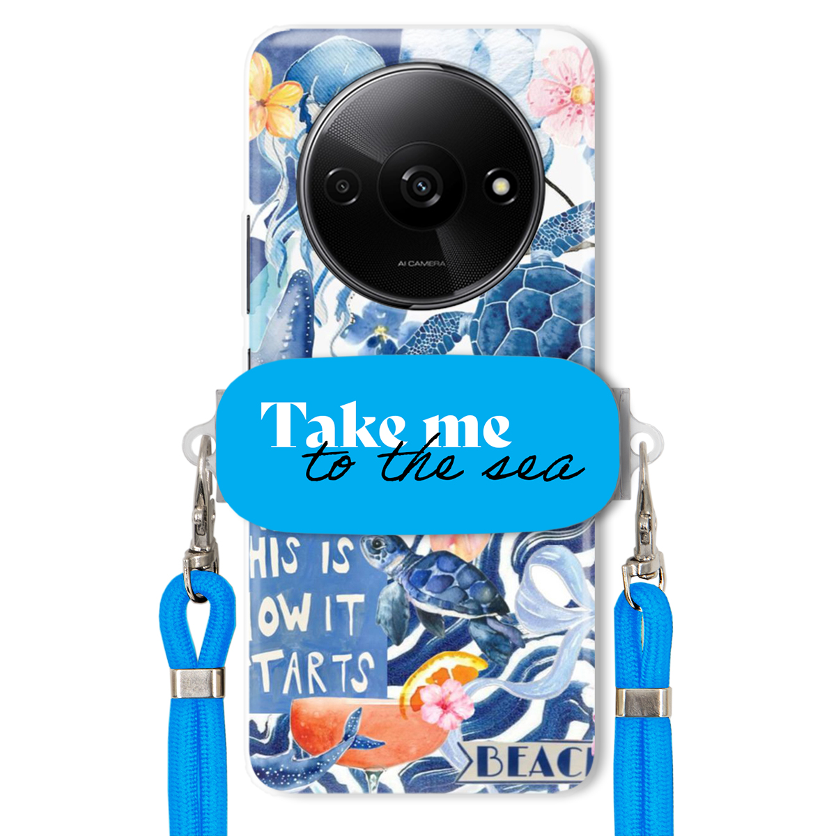 Puzdro pre Xiaomi Redmi A3 4G Premium Vodítko Blue Držiak Take Me To The Sea