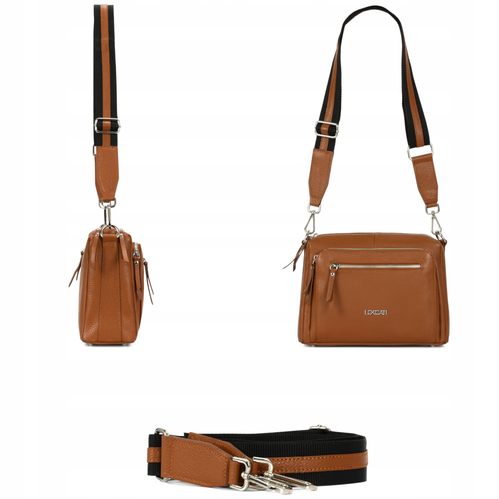 Modna listonoszka damska camel ze skóry naturalnej Kod producenta L02165cu