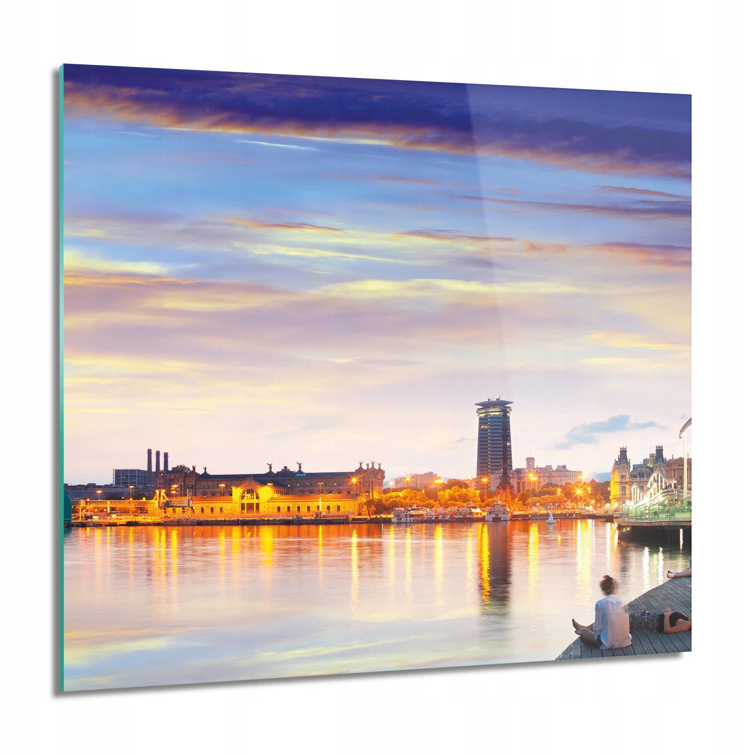 Mesto rieka most Obraz na skle na stenu 60x60