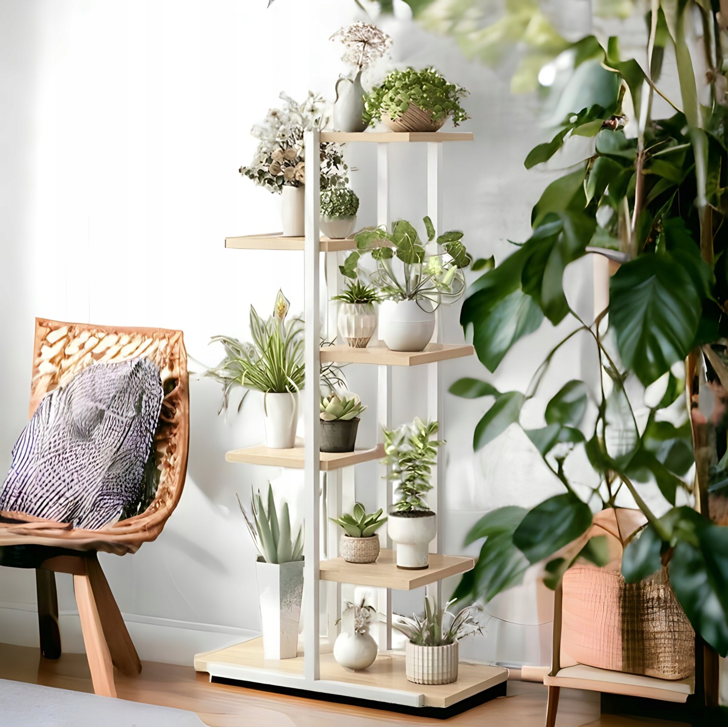 KWIETNIK REGAŁ STOJAK NA KWIATY ROŚLINY STOJĄCY JASNY METALOWY STABILNY Marka inna