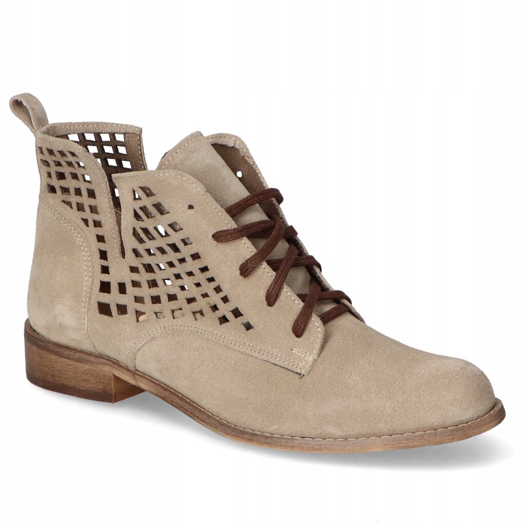 Kotníkové Boty Nicole 2628/024 Béžová Semiš 36