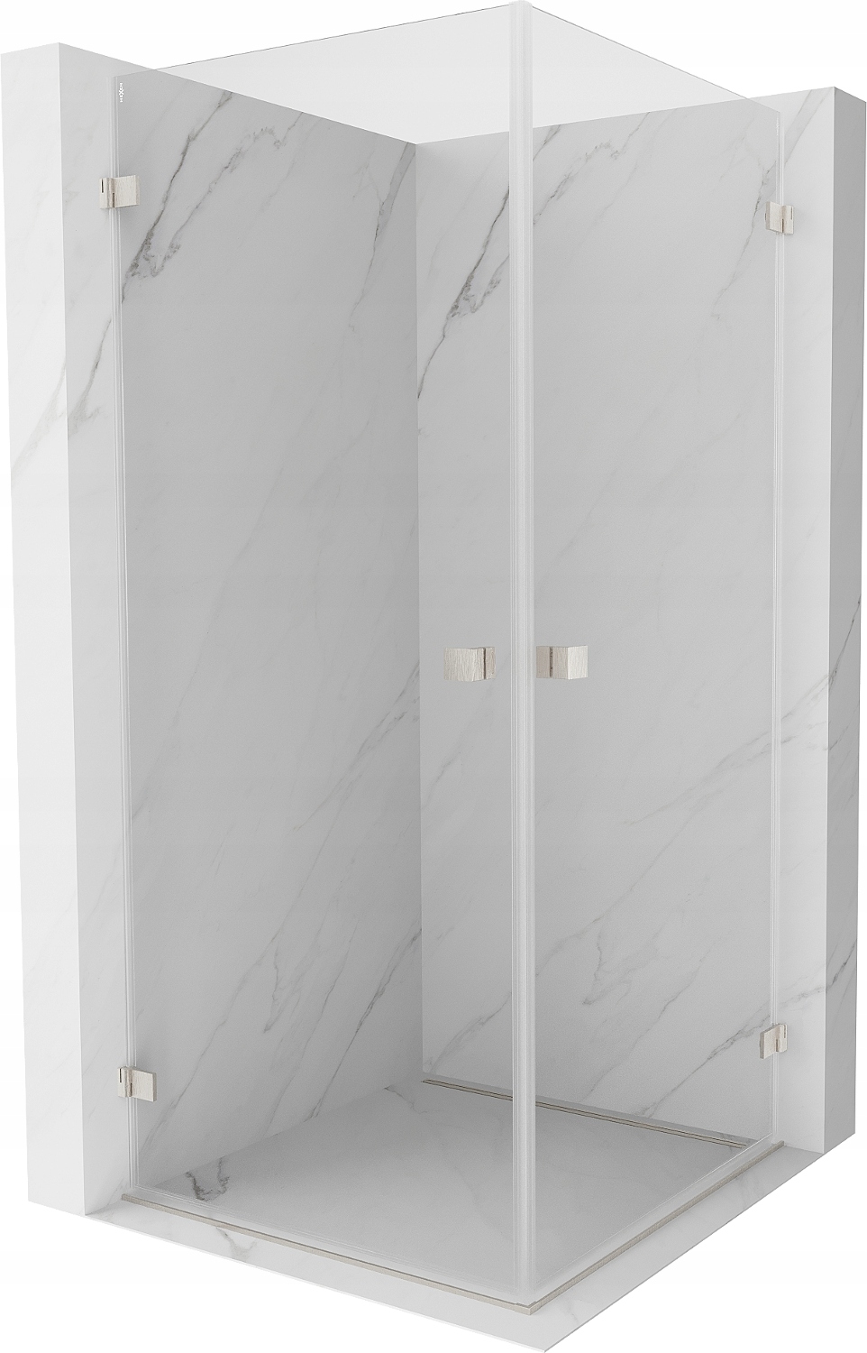 Mexen Lunar-b Duo Kabina Prysznicowa Uchylna 80X80 CM Transparent Nikiel