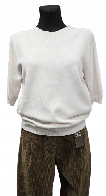 Krabicový Svetr S Viskózou Dolce Piccante-smetanový Premium Italia