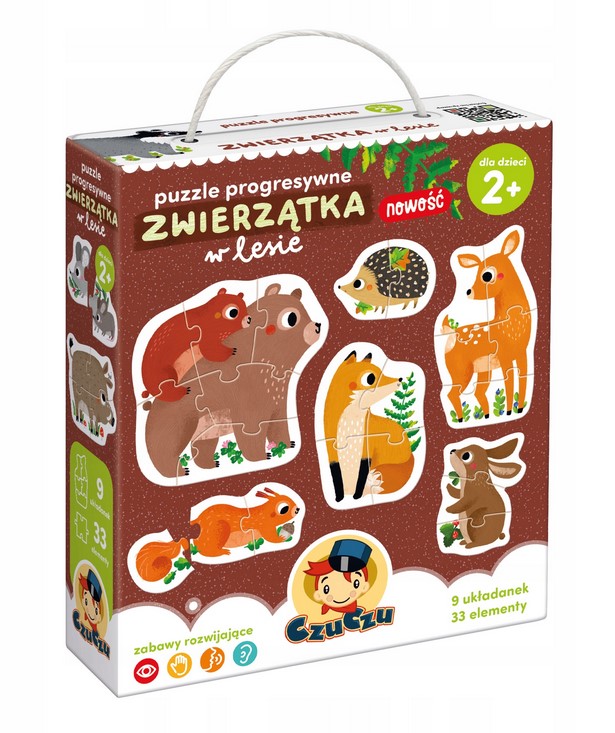 Puzzle progresywne. Zwierzątka w lesie