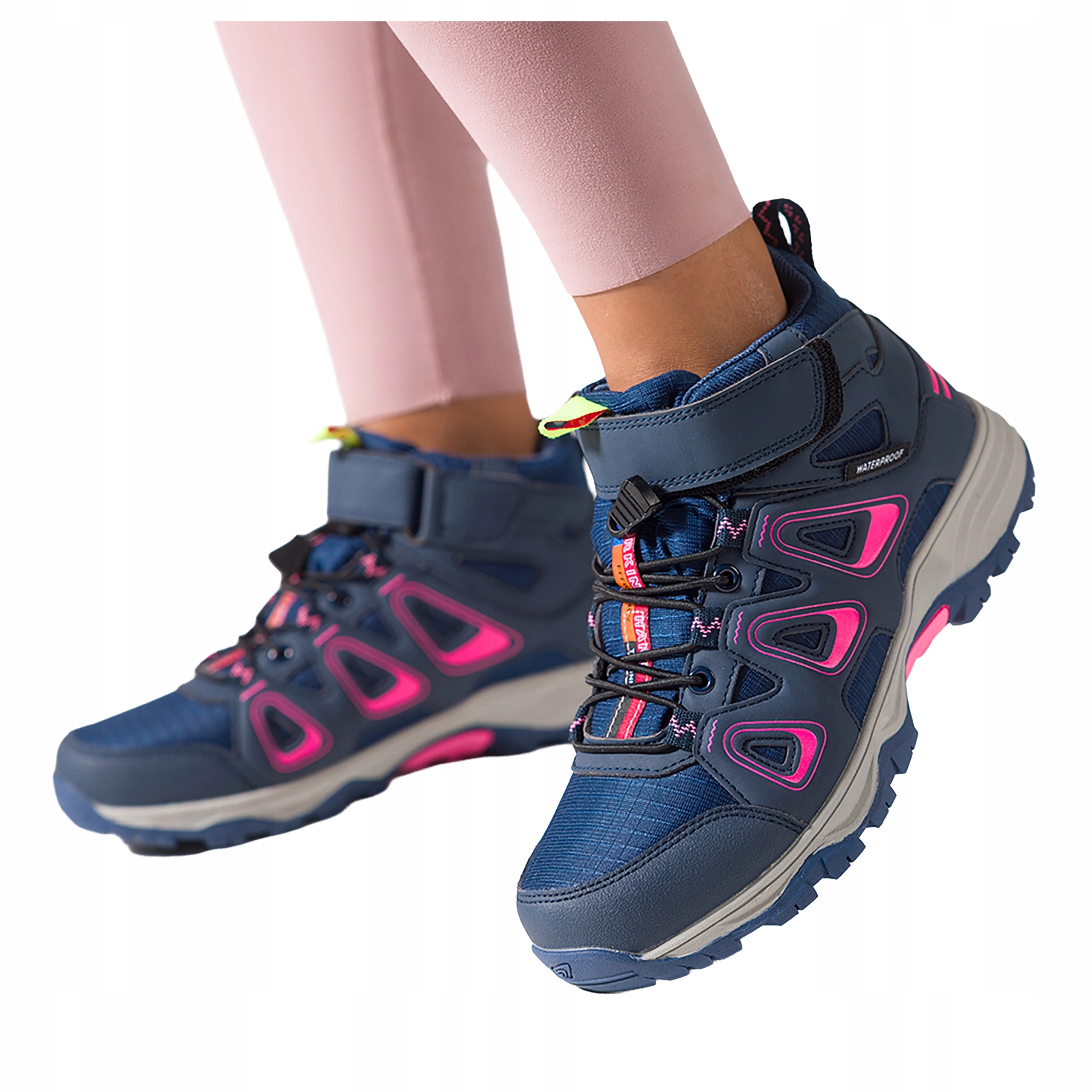 Tmavě modré dámské Trekingové Boty Pásek Na Suchý Zip Nastavitelná tkanička vel. 40