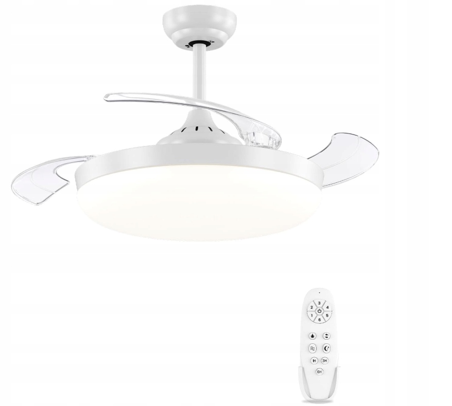 Autoday Vstavaný stropný ventilátor s nastaviteľným Led osvetlením 36 W