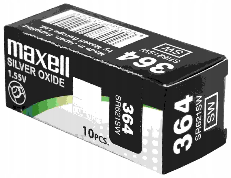 

10x Bateria Srebrowa Maxell SR621SW Sr 621 364 363