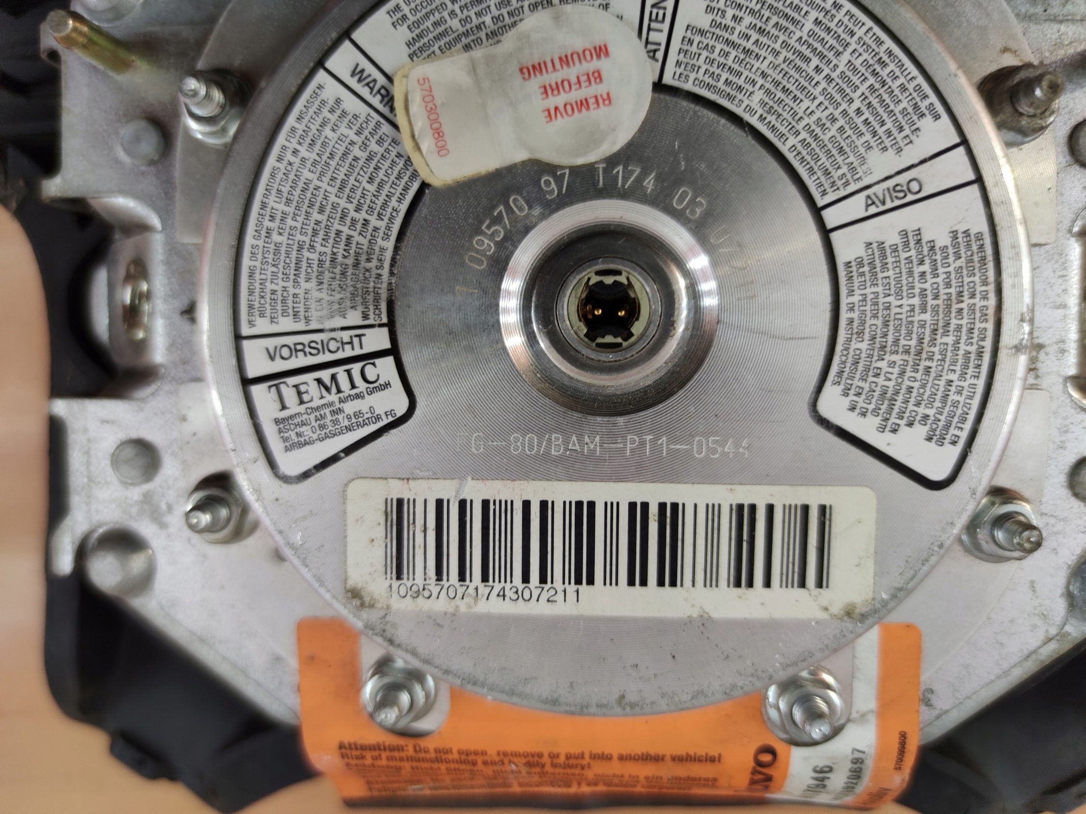 AIRBAG Airbag Deckel VOLVO S40 30817946