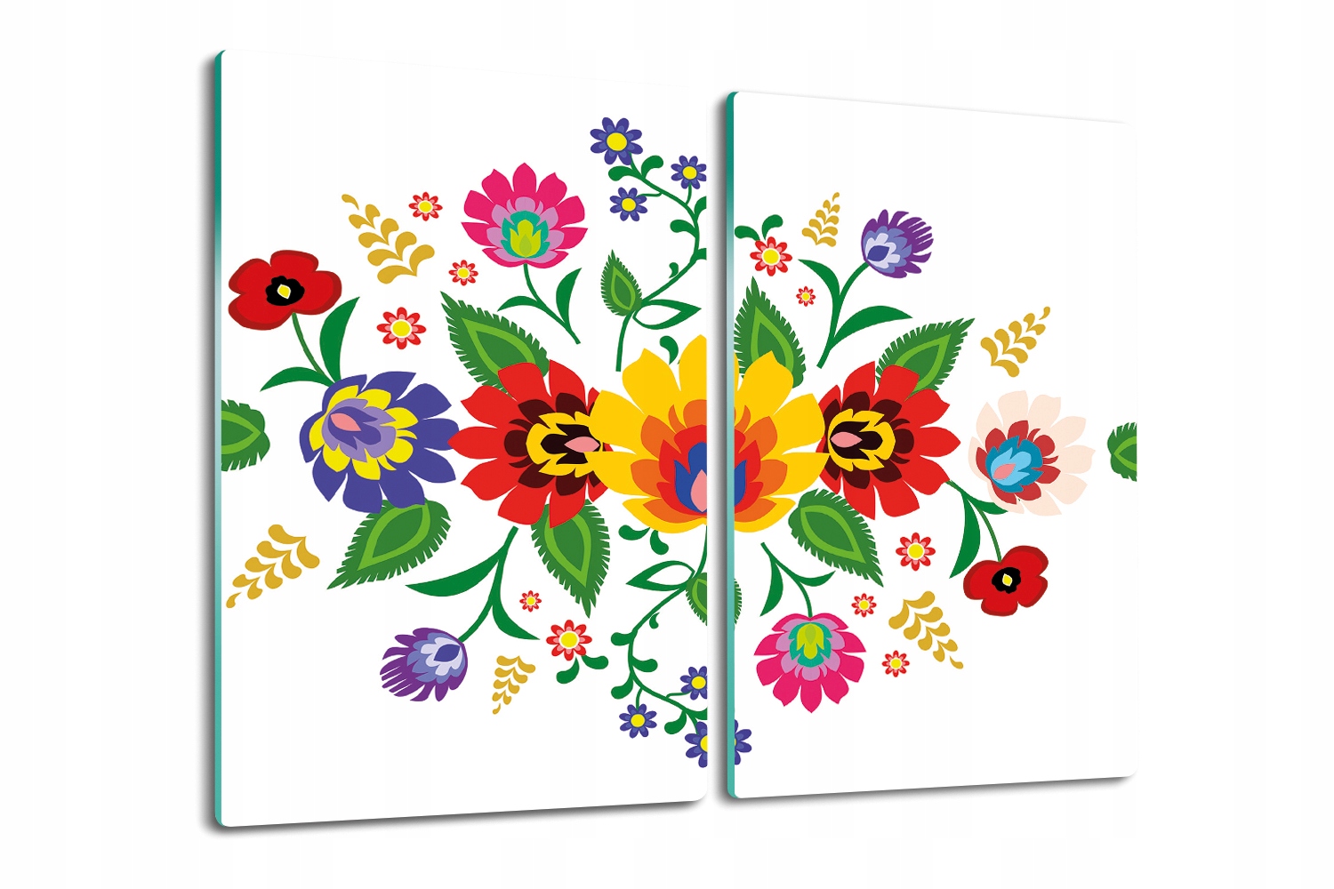 Skleněná kuchyňská deska na krájení jako Dárek 2x30x52 Folklór květiny