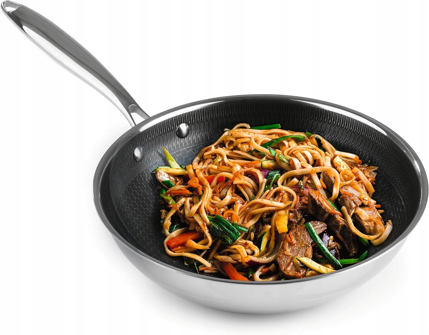 PATELNIA WOK PLASTRA MIODU 28 CM Z POWŁOKĄ ZAPOBIEGAJĄCĄ PRZYWIERANIU