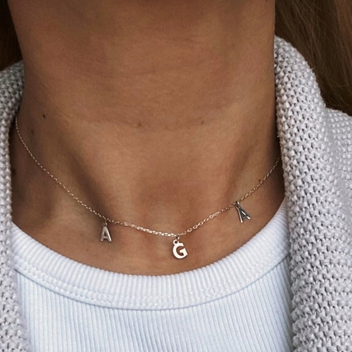 

Naszyjnik Choker imię z imieniem literki srebro