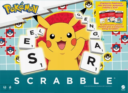 Scrabble Pokemon Dla Dzieci Gra Planszowa