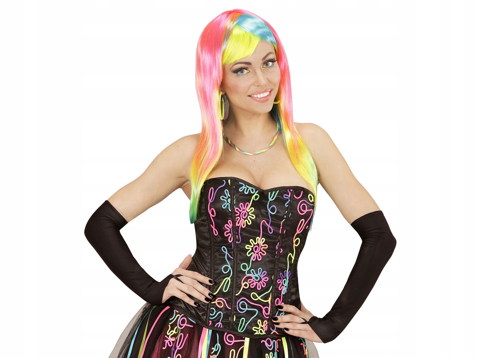 Rękawiczki karnawał czarne wieczorowe bez palców Marka Widmann