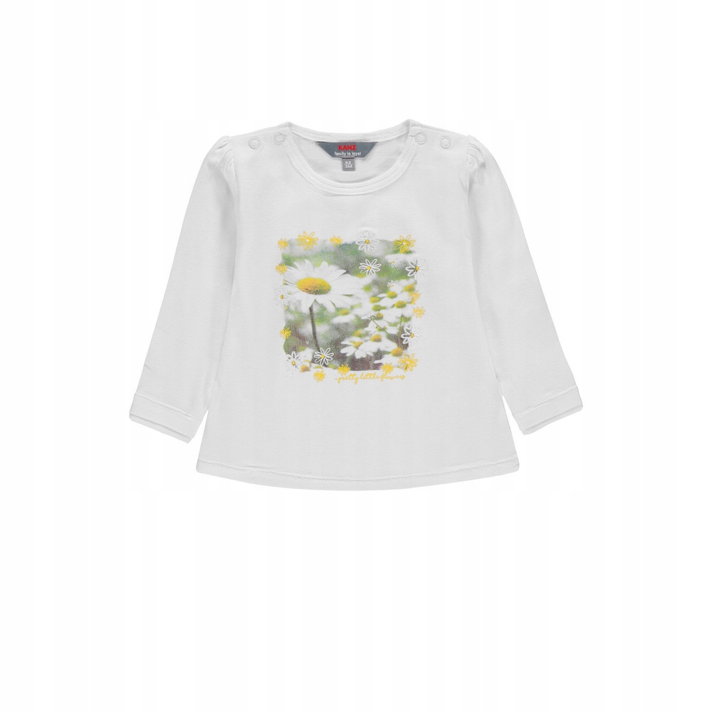 Dziewczęca bluzka z długim rękawem biała Kanz, r. 74