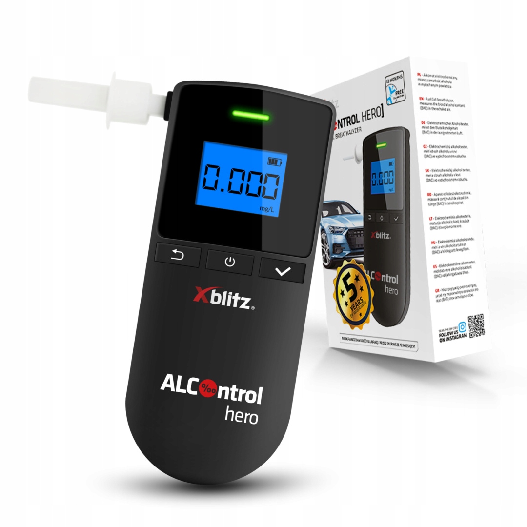 

Zestaw Alkomat Xblitz ALControl Hero 5 ustników