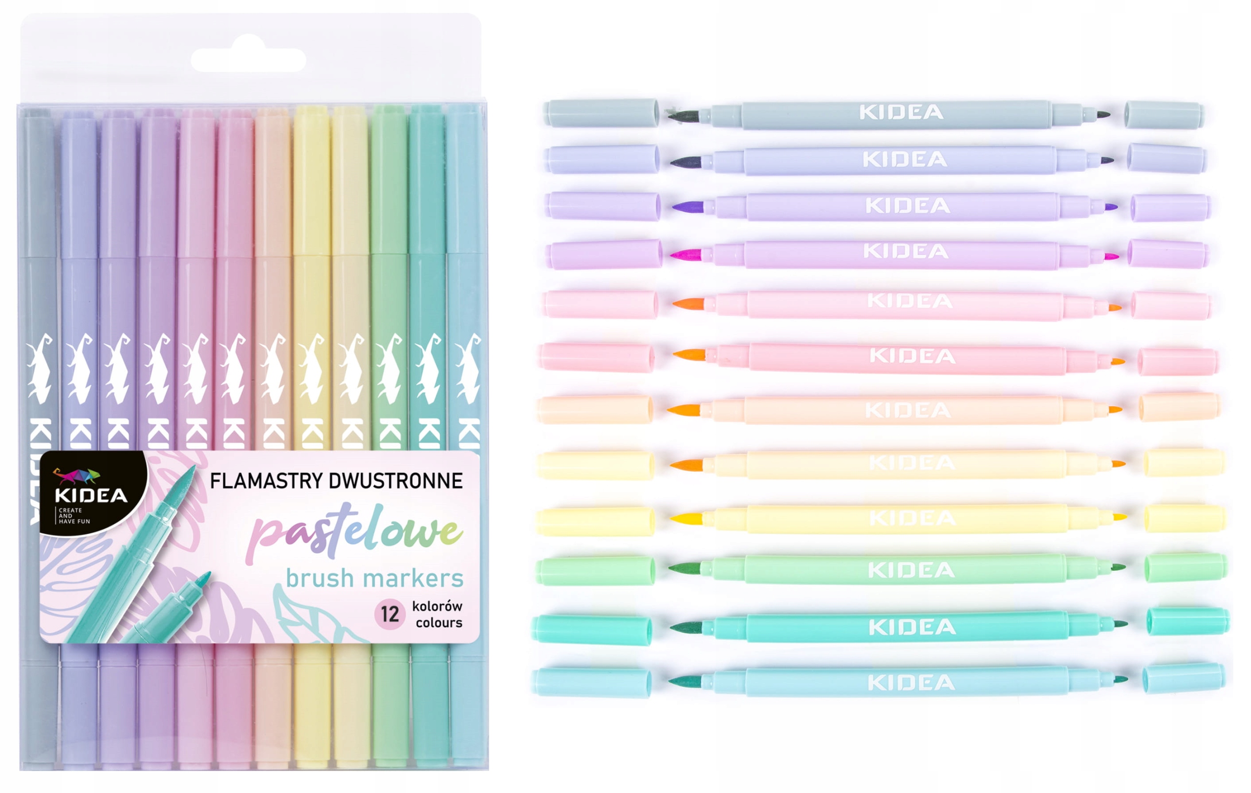 

Flamastry dwustronne brush pastelowe