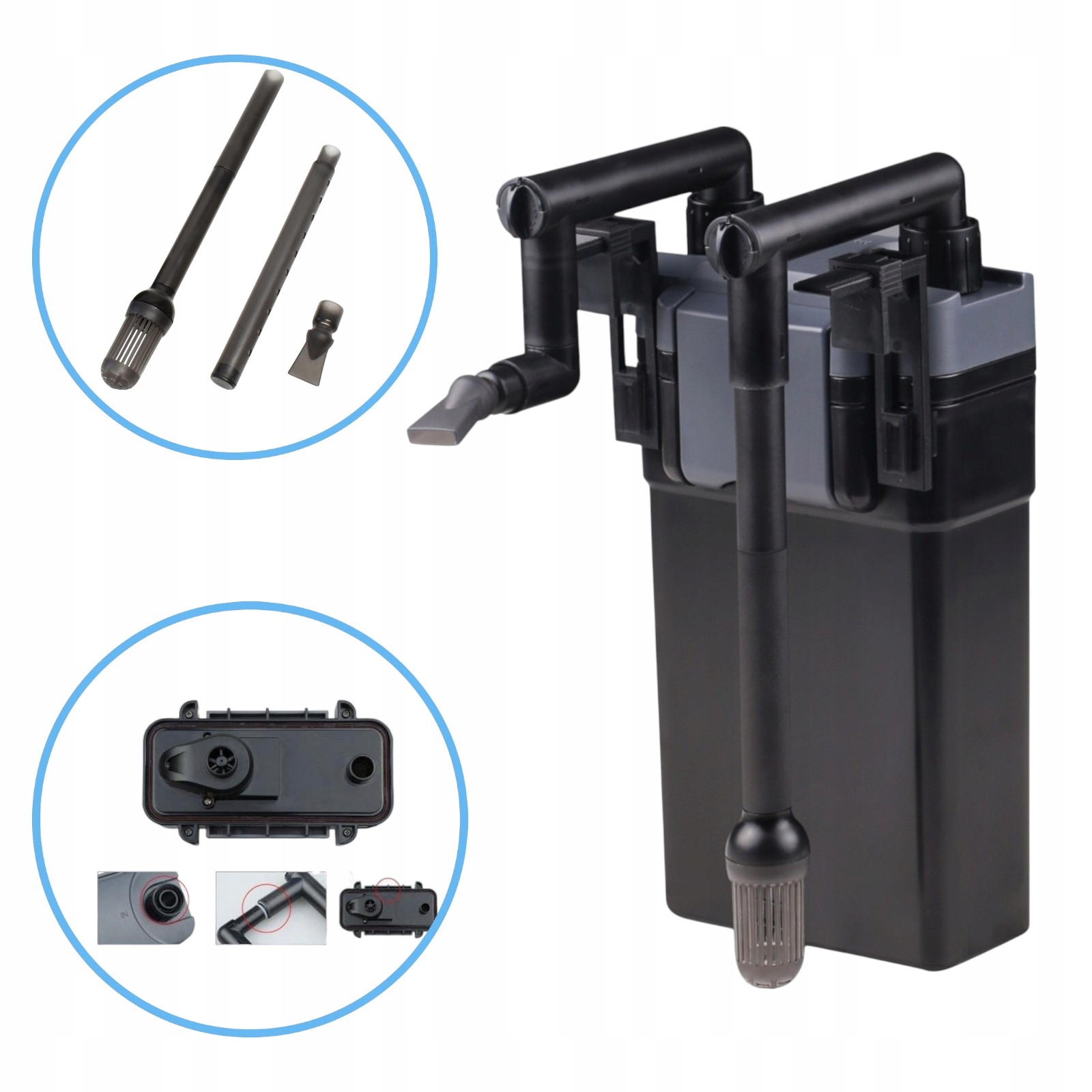 Profesjonalny wąski filtr kaskadowy 500l/h z Regulacją do 100l