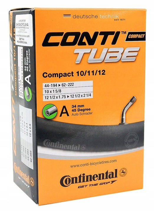 Continental Dętka Compact 10-12 Av 44-194/62-222