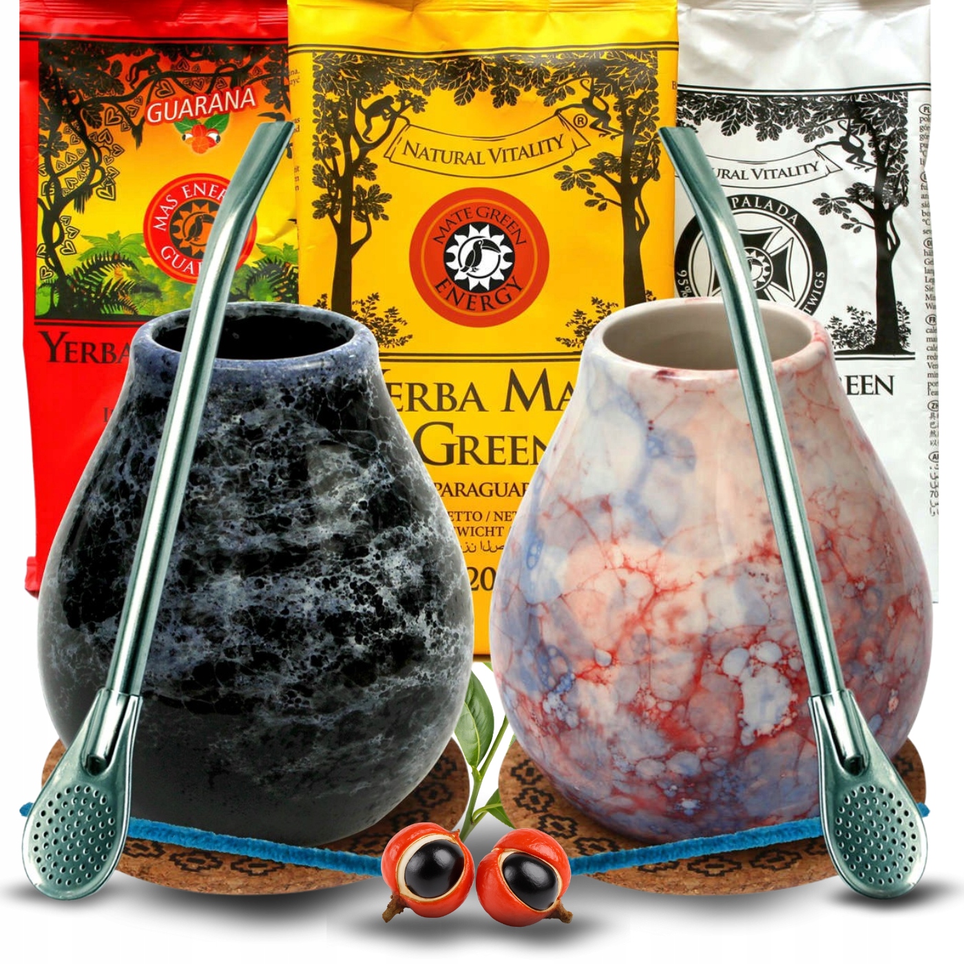 Levně Sada Yerba Mate Green Matero Pro Dva Guarana Energy Despalada 3x200g