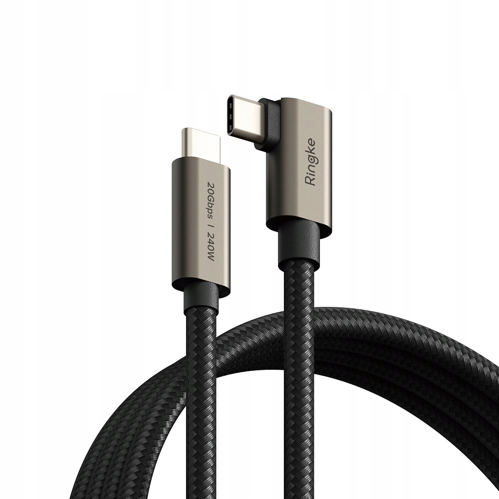 Kabel Przewód Usb-c Usb-c Ringke Usb-c 3.2 Gen 2X2 Pd 240W 100CM Czarny