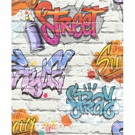 

Tapeta wzór graffiti cegła mur kamień młodzieżowa