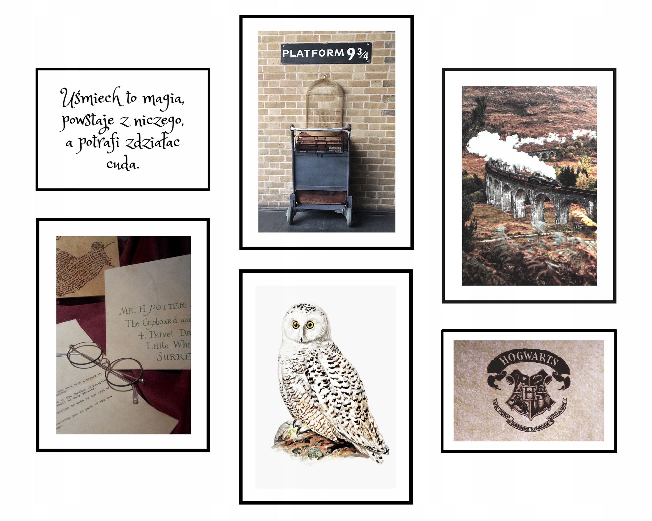 

Plakaty zestaw Harry Potter sowa Hogwarts Express