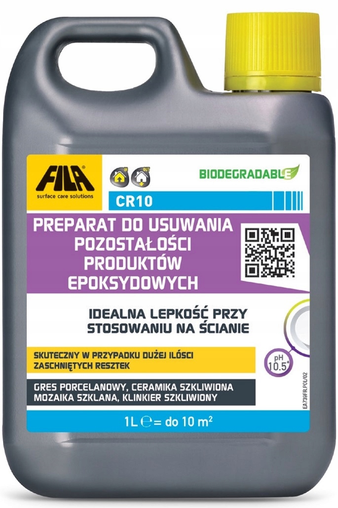 Usuwania resztek fug epoksydowych Fila CR10 1L do czyszczenia płytek gresu