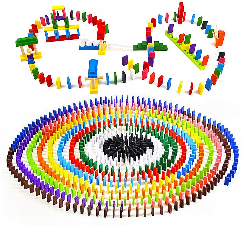 

Domino Drewniane Klocki Duża Układanka 1000 el.