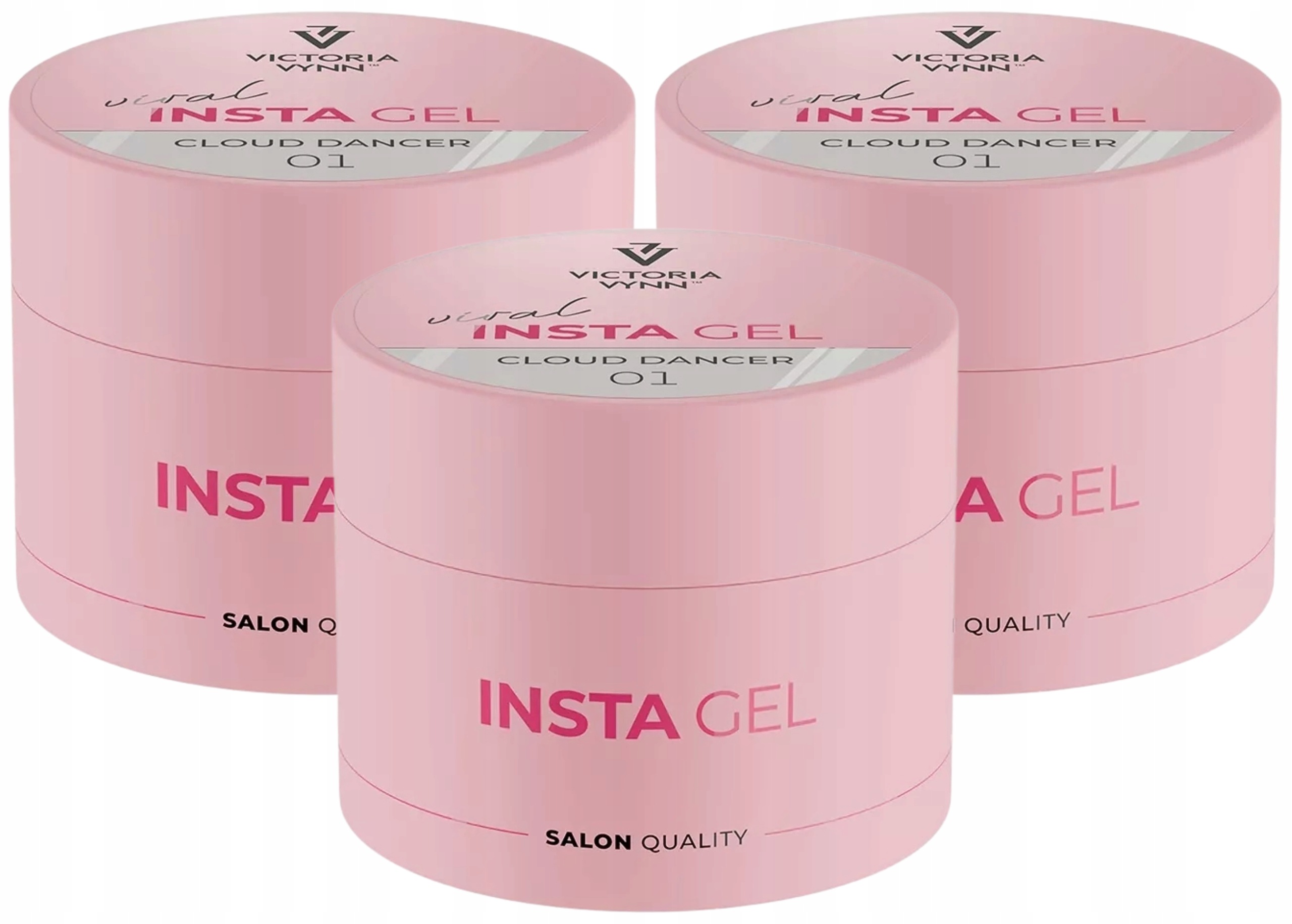 3 x Victoria Vynn Insta Gel Stavební Gel na nehty 01 Cloud Dancer 40 ml