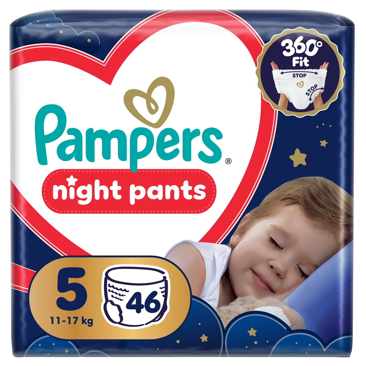 Pampers Night Pants rozmiar 5, 46 szt., 11-17 kg Pieluchomajtki