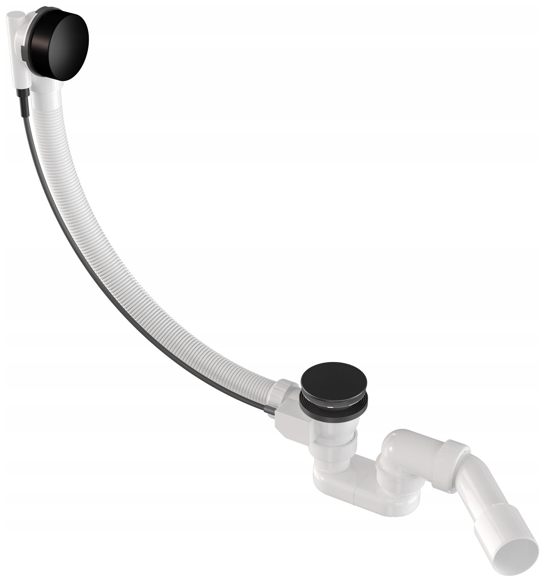 Automatický Vaňový Sifón Čierny Do Vane, Kúpeľňová Zátka, Otočný Gombík