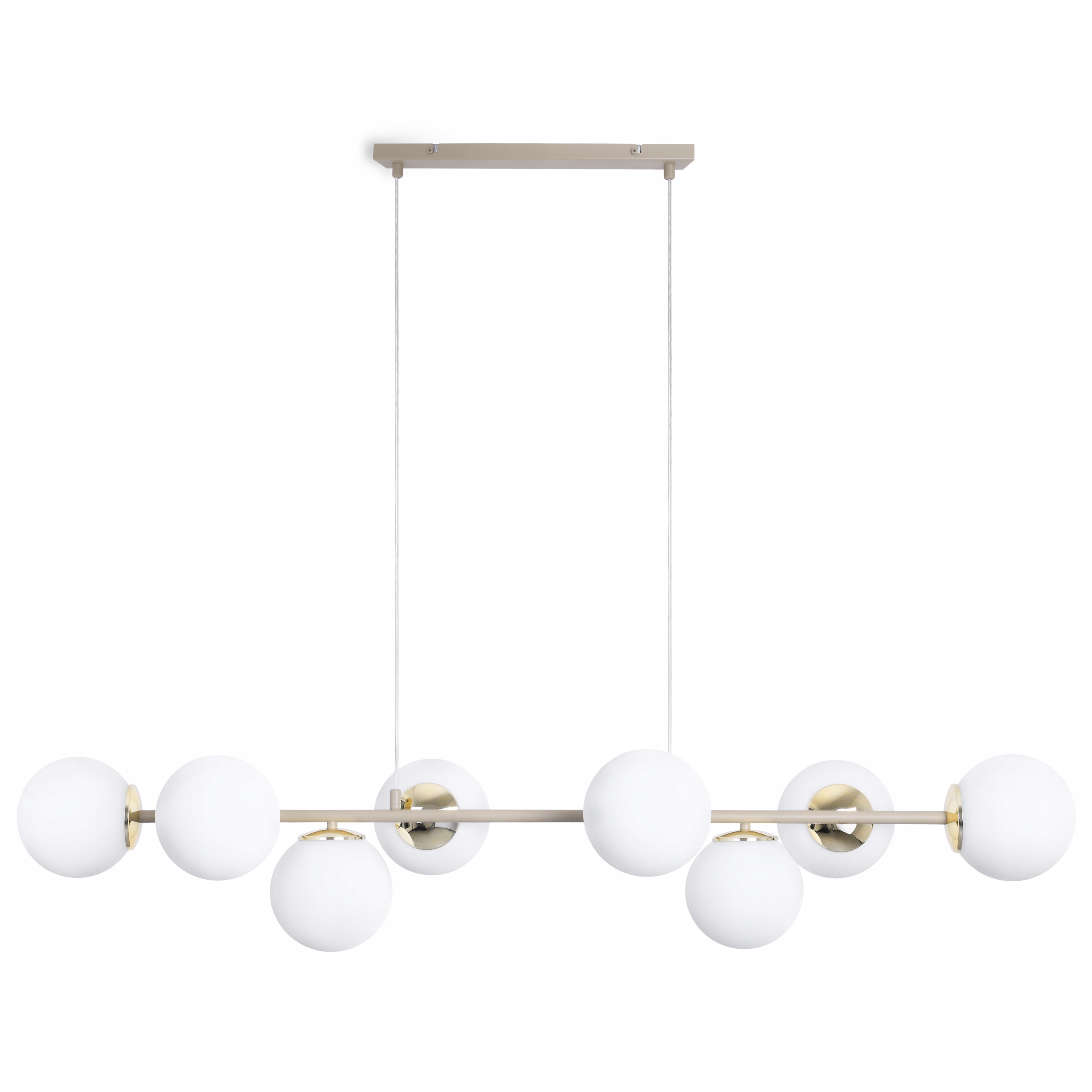 Závěsná Stropní Lampa Lustr Kašmír Béžová Bílé Koule Boho Chic Do Obývacího Pokoje