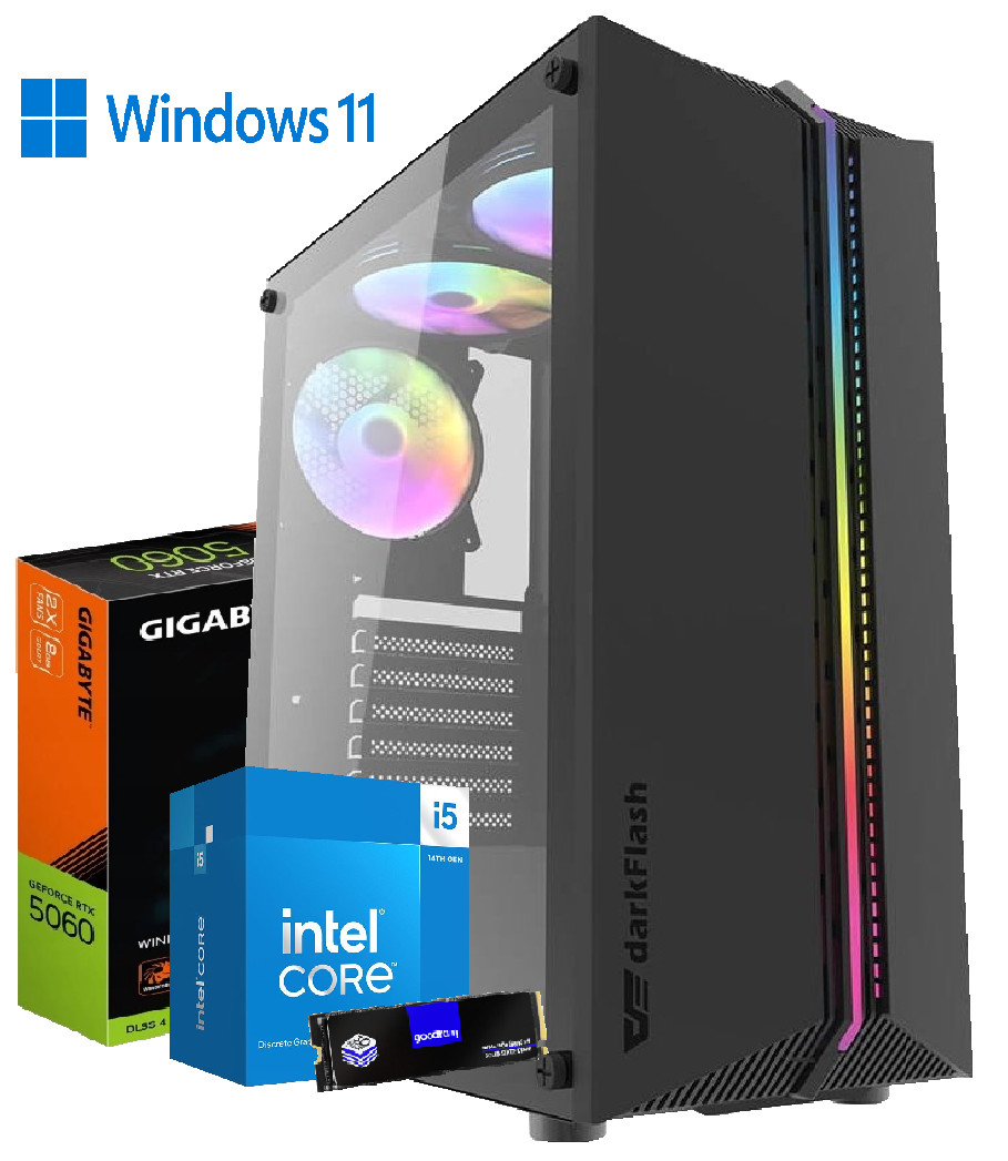 Počítač pro Hry Rtx 5060 8GB, I5 14400F 32GB DDR4 960GB Ssd M.2 WIN11