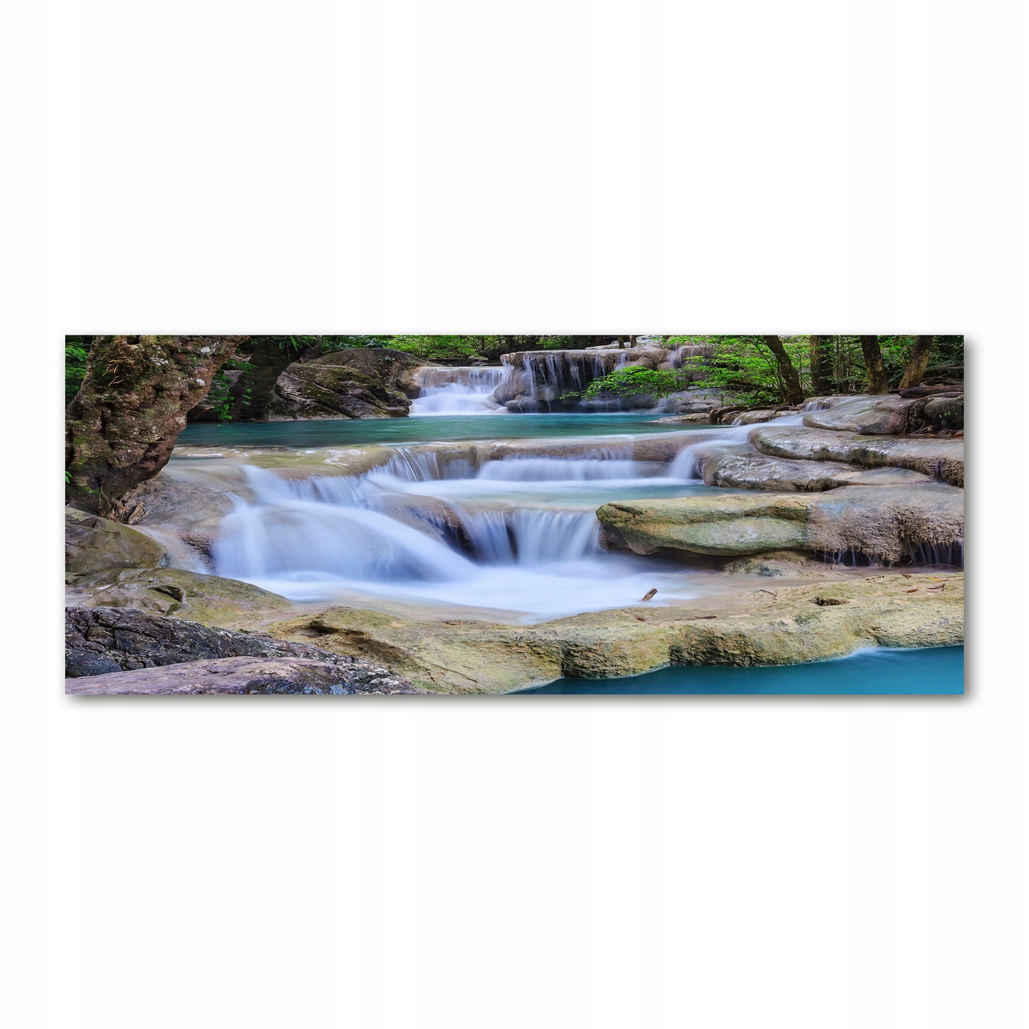 

Foto obraz akryl zdjęcie Kaskada w lesie 125x50 cm
