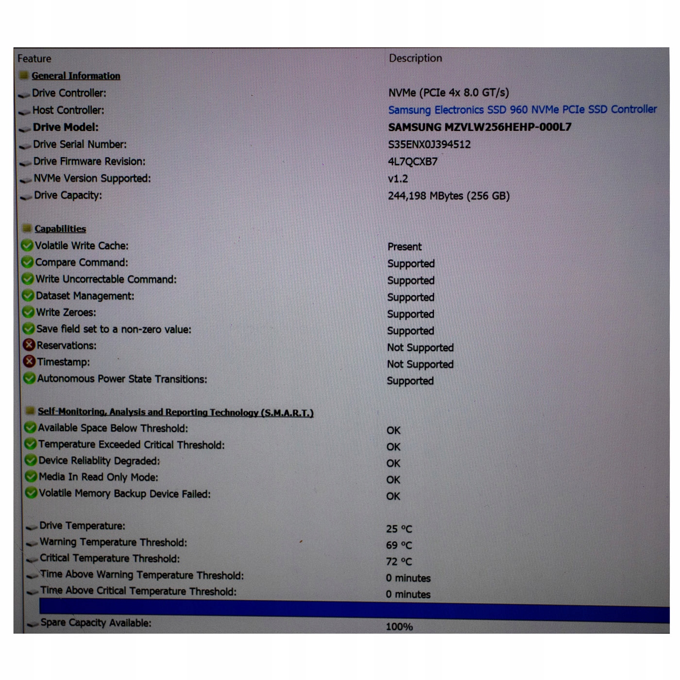 Dysk twardy Samsung 256 GB PCIe SSD M2 2280 Model M2