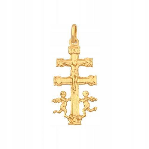 Zlatý kříž Karawaka 585 Elegantní design jako dárek Z=s anděly Andílky