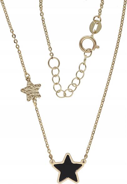 Zlatý náhrdelník 585, dvě hvězdy, 2 g jako dárek, dámský, módní vzor 14kt