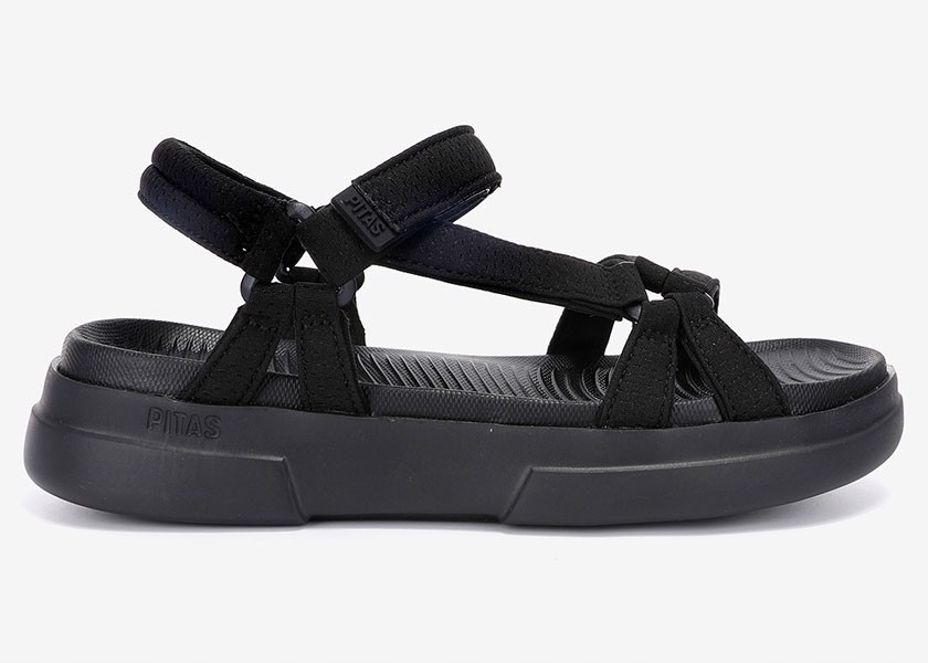 Walk In Pitas Sandály Sandalia Claire Negro 39 Látkové na suchý zip, černé