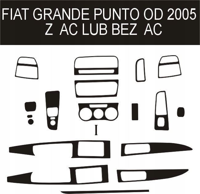 FIAT GRANDE PUNTO OKLEINY KOKPITU PANEL CARBON Width 40 cm