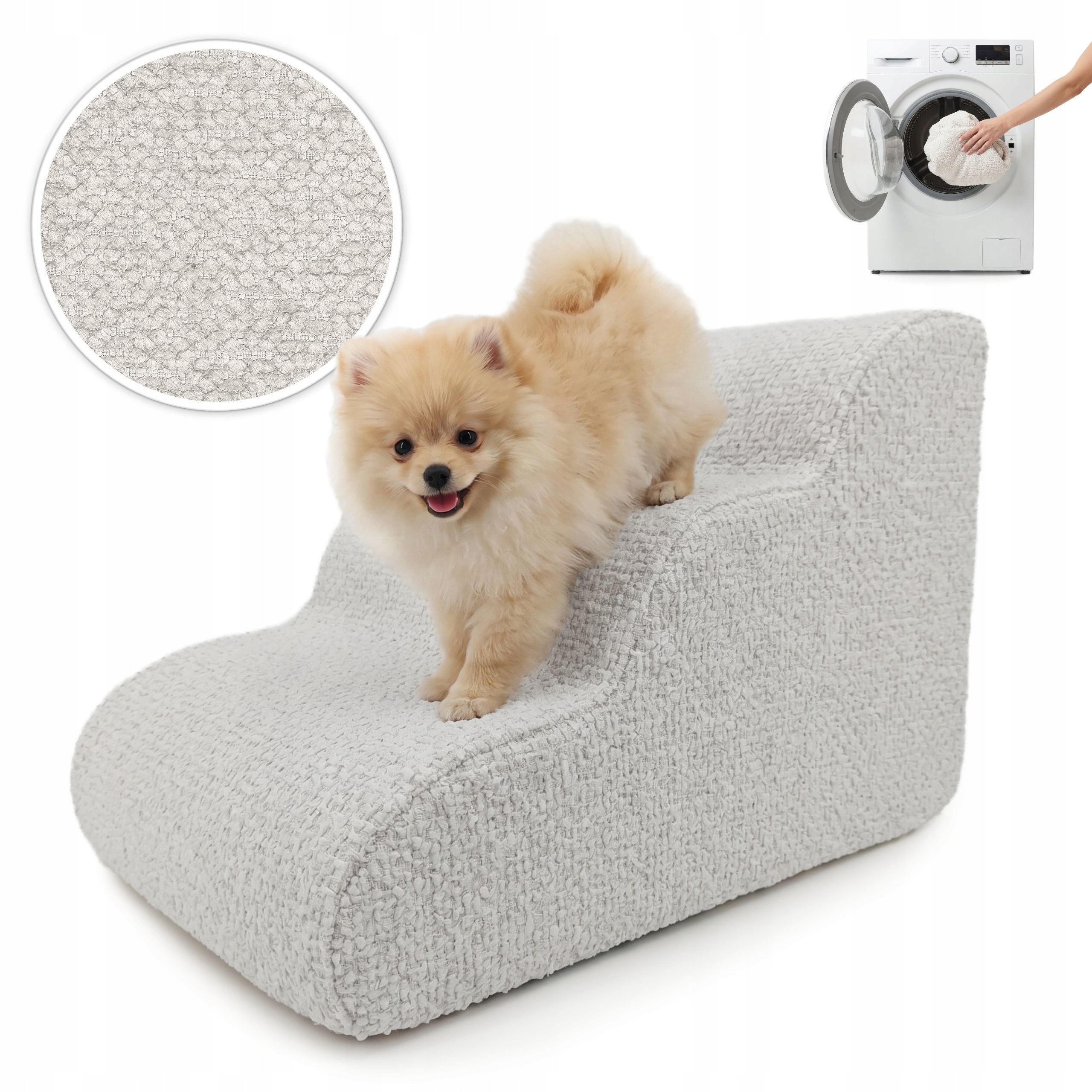 Schůdky Pro Psa Rampa 30 cm Bílé Schody Baloo Pro Zvířata 3 Stupně