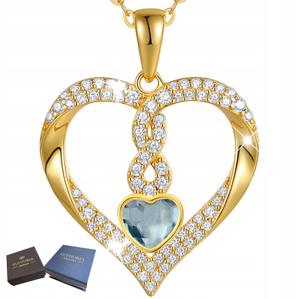 Zlatý náhrdelník Stříbro 925 Srdce s Infinity zirkony jako Dárek pro ženy