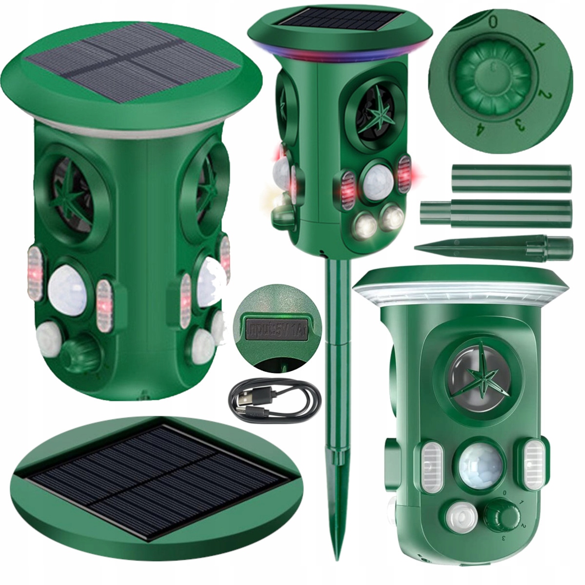 Odpuzovač Kun zvířat Koček Psů A Divokých Ptáků Srn Led senzor pohybu