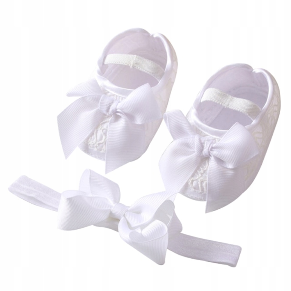 

Buty Buciki Chrzest 10,5 cm r. 17 Opaska białe