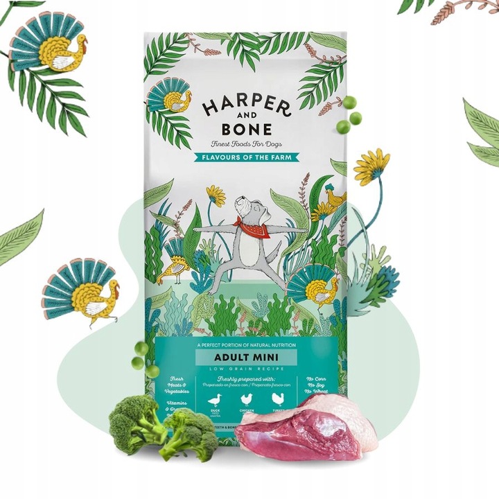 Levně Harper and Bone Mini pro psa Malá plemena 50% Maso Krůta Kachna Játra 10kg