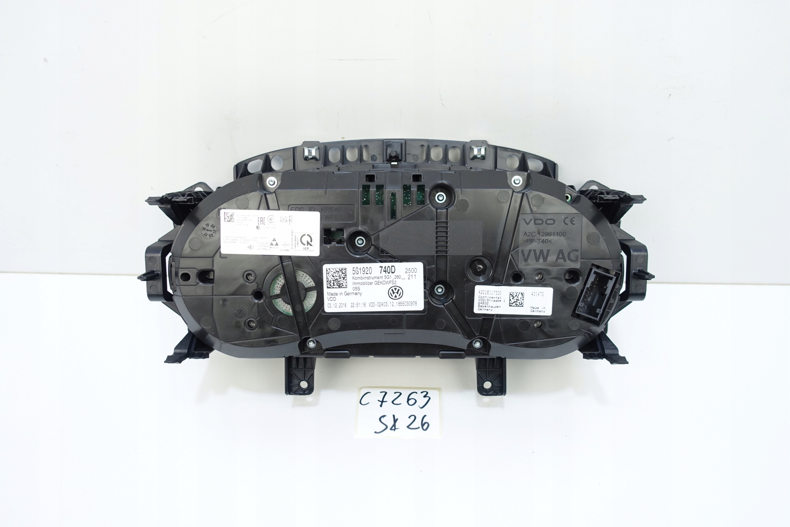 dials dials VW GOLF VII 7 5G 24418KM 5G1920740D